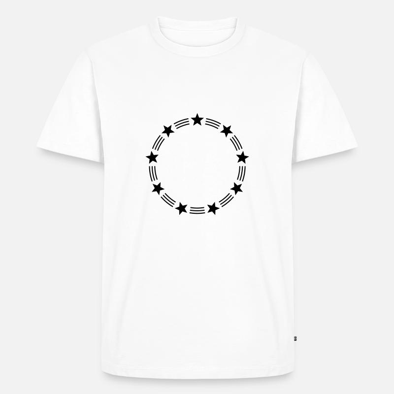 STARS CIRCLE MONOGRAMS FRAMES - Männer Premium Bio T-Shirt - Weiß