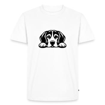Lying Beagle Vector Design - Men's Premium Organic T-Shirt - white - Front - Nico (187cm)