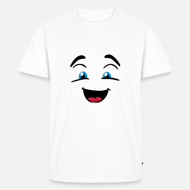 Lachendes Gesicht - Männer Premium Bio T-Shirt - Weiß