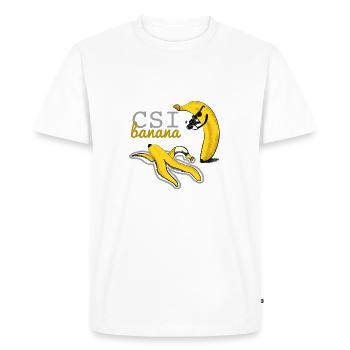 crime Banana hyène - T-shirt Premium bio Homme - blanc - Devant - Nico (187cm)