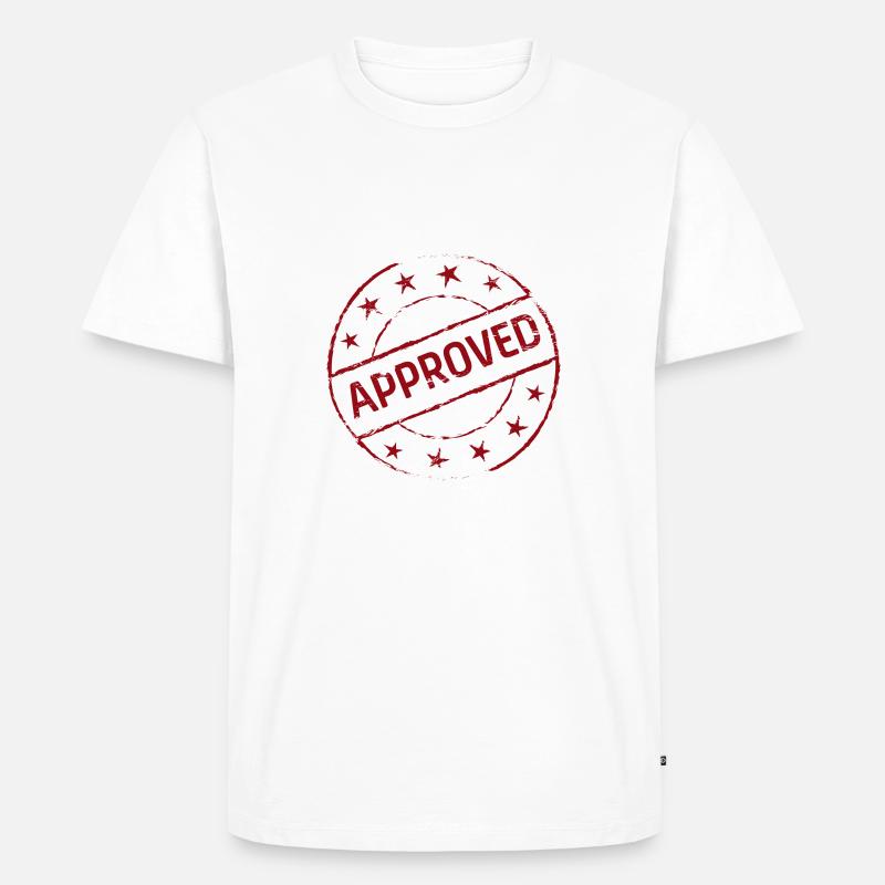 Approved Symbol Geschenk Geschenkidee - Männer Premium Bio T-Shirt - Weiß