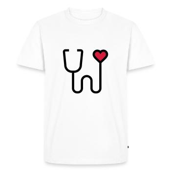 Stethoscope listening device - Men's Premium Organic T-Shirt - white - Front - Nico (187cm)