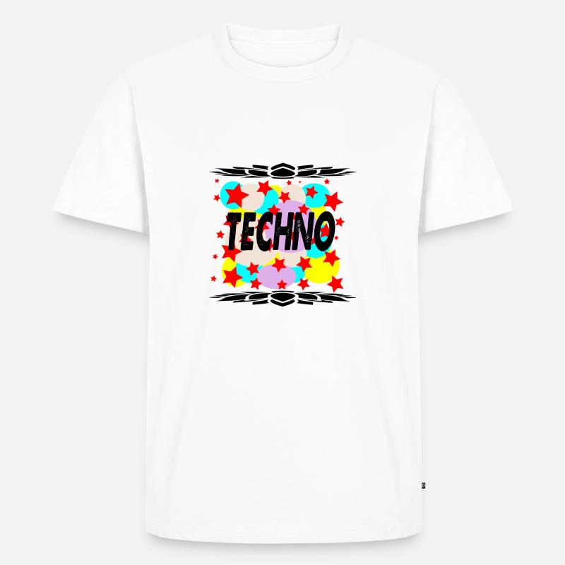 techno - T-shirt Premium bio Homme - blanc