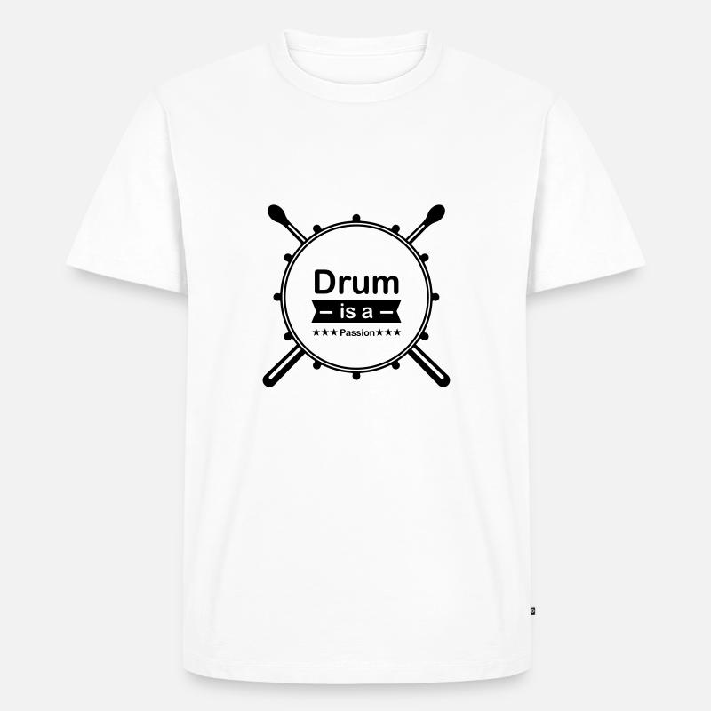 Drum is a passion - Männer Premium Bio T-Shirt - Weiß