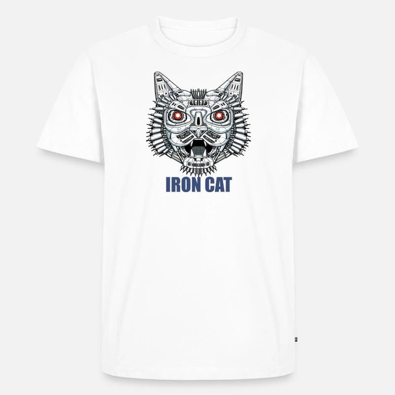 Roboter Katze - Männer Premium Bio T-Shirt - Weiß
