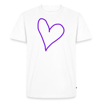 Heart purple gift idea violet love in love - Men's Premium Organic T-Shirt - white - Front - Nico (187cm)