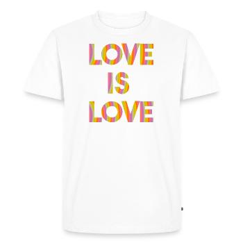 L'amour est l'amour Pride LGBT idée cadeau arc-en-ciel - T-shirt Premium bio Homme - blanc - Devant - Nico (187cm)