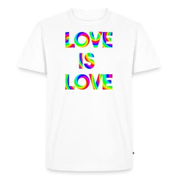 L'amour est l'amour Idée cadeau LGBTQ arc-en-ciel coloré - T-shirt Premium bio Homme - blanc - Devant - Nico (187cm)