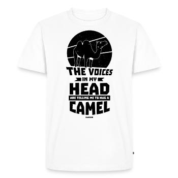 Les voix dans ma tête me disent de serrer dans mes bras un Came - T-shirt Premium bio Homme - blanc - Devant - Nico (187cm)