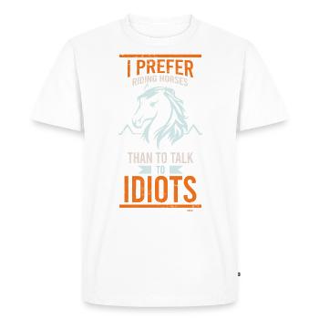Je préfère monter à cheval drôle de dicton - T-shirt Premium bio Homme - blanc - Devant - Nico (187cm)