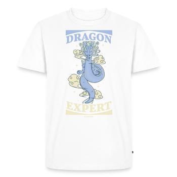 Dragon Expert - Men's Premium Organic T-Shirt - white - Front - Nico (187cm)