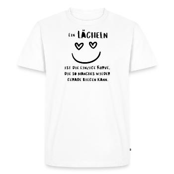 Un sourire est le seul mot courbe - T-shirt Premium bio Homme - blanc - Devant - Nico (187cm)