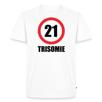 Down syndrome - Men's Premium Organic T-Shirt - white - Front - Nico (187cm)