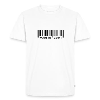 Anniversaire 2001 - T-shirt Premium bio Homme - blanc - Devant - Nico (187cm)