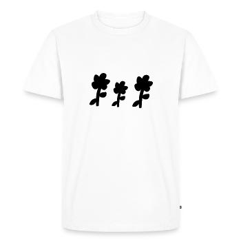 Three Flowers Shape Plants Flower Symbol - Men's Premium Organic T-Shirt - white - Front - Nico (187cm)
