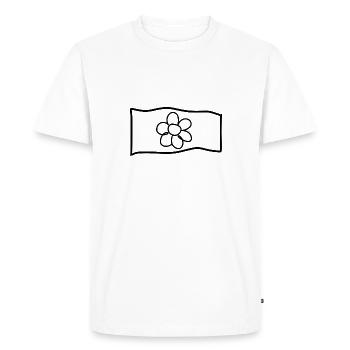 Fleur Drapeau Symbole Forme Nature - T-shirt Premium bio Homme - blanc - Devant - Nico (187cm)
