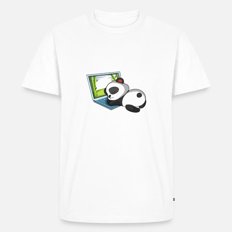 Panda im Homeoffice - Männer Premium Bio T-Shirt - undefined