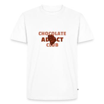 Chocolate Addict Club Fun Chocolate Design - Men's Premium Organic T-Shirt - white - Front - Nico (187cm)