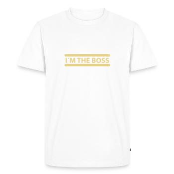 i´m the boss - Men's Premium Organic T-Shirt - white - Front - Nico (187cm)
