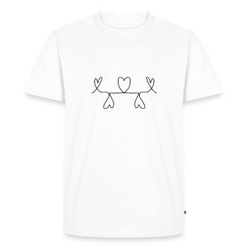 Ligne de coeur Icône de coeurs - T-shirt Premium bio Homme - blanc - Devant - Nico (187cm)