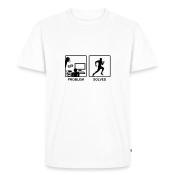 Running solves Problems - Man - Men's Premium Organic T-Shirt - white - Front - Nico (187cm)