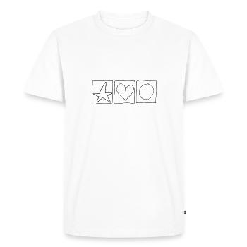 Star Circle Heart Square Shapes - Men's Premium Organic T-Shirt - white - Front - Nico (187cm)