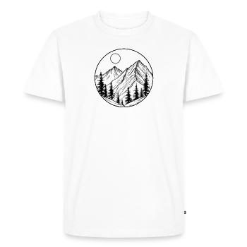 Logo montagne et symbole de montagne, randonneurs - T-shirt Premium bio Homme - blanc - Devant - Nico (187cm)