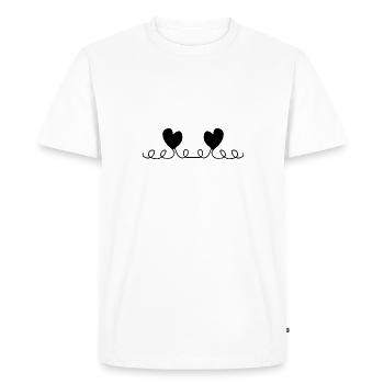 Two Hearts Heart Line Love - Men's Premium Organic T-Shirt - white - Front - Nico (187cm)