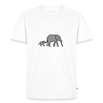 Elephant mother and baby - T-shirt Premium bio Homme - blanc - Devant - Nico (187cm)