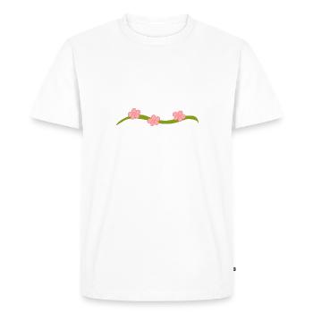Ligne de fleurs à trois fleurs Branche rose - T-shirt Premium bio Homme - blanc - Devant - Nico (187cm)