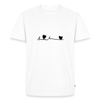 coeur de texte de police de ligne - T-shirt Premium bio Homme - blanc - Devant - Nico (187cm)