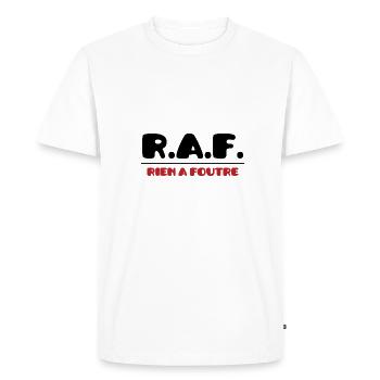 R.A.F. - Rien à foutre :) - T-shirt Premium bio Homme - blanc - Devant - Nico (187cm)
