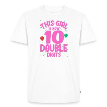 Fille du 10e anniversaire - T-shirt Premium bio Homme - blanc - Devant - Nico (187cm)
