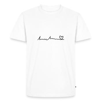 coeur de texte de police de ligne - T-shirt Premium bio Homme - blanc - Devant - Nico (187cm)