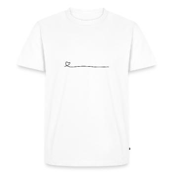 Icône de la ligne de cœur - T-shirt Premium bio Homme - blanc - Devant - Nico (187cm)