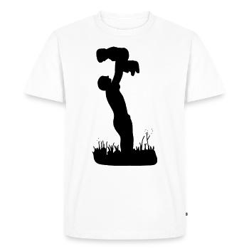 Father Son Child - Men's Premium Organic T-Shirt - white - Front - Nico (187cm)