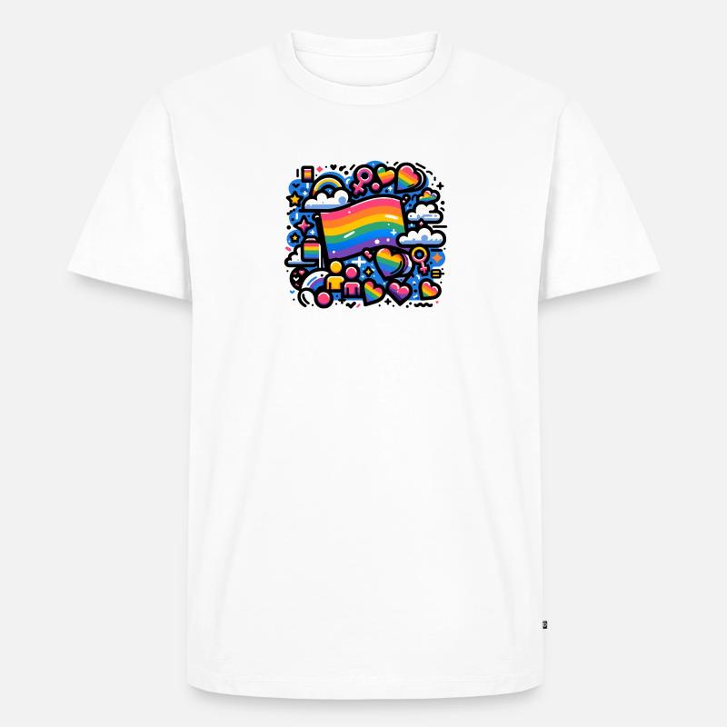 Graffiti Pride 2 - Männer Premium Bio T-Shirt - Weiß
