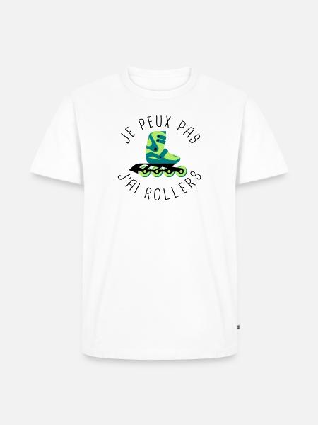 je peux pas j'ai rollers - T-shirt Premium bio Homme - blanc