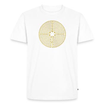 Chartres Labyrinth Long Way 3 - Men's Premium Organic T-Shirt - white - Front - Nico (187cm)
