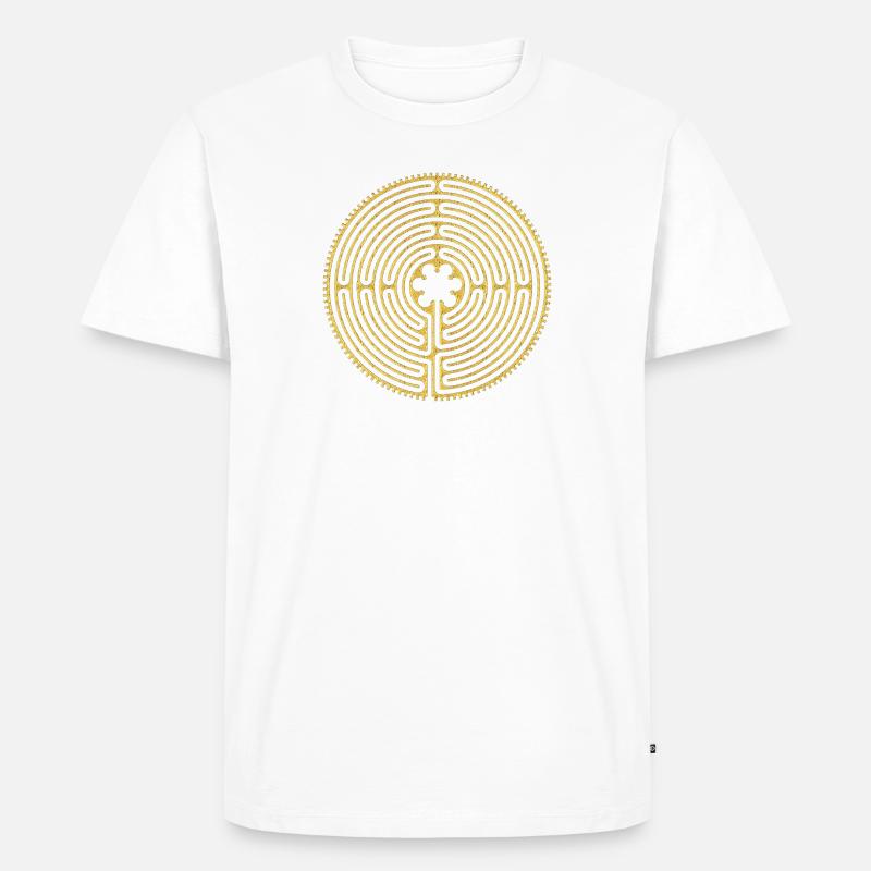 Chartres Labyrinth Long Way 3 - Männer Premium Bio T-Shirt - Weiß
