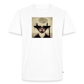 Demi-vrai - T-shirt Premium bio Homme - blanc - Devant - Nico (187cm)