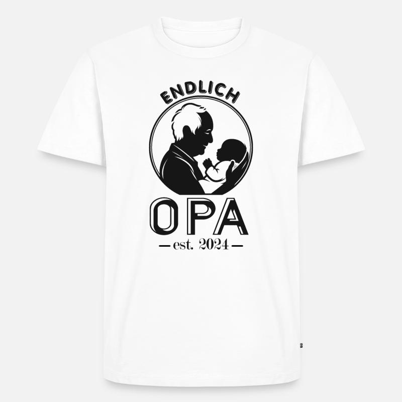Endlich Opa - Männer Premium Bio T-Shirt - Weiß