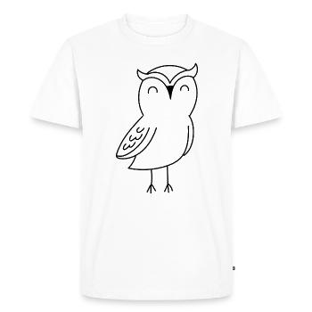 Joli animal de la forêt, silhouette de hibou, - T-shirt Premium bio Homme - blanc - Devant - Nico (187cm)