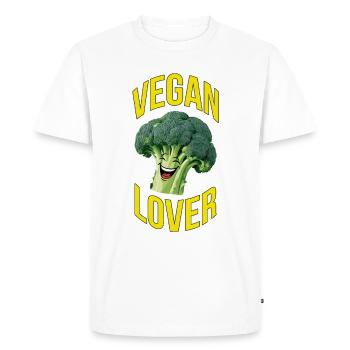 Amateur de végétalien - T-shirt Premium bio Homme - blanc - Devant - Nico (187cm)