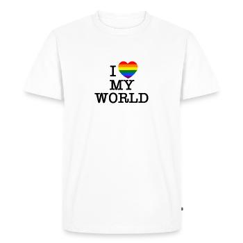 I love my world - T-shirt Premium bio Homme - blanc - Devant - Nico (187cm)