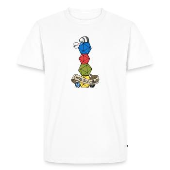 collecteur de dés stylo et papier - T-shirt Premium bio Homme - blanc - Devant - Nico (187cm)
