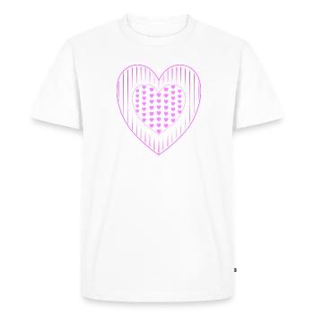 pink hearts many pink hearts - Men's Premium Organic T-Shirt - white - Front - Nico (187cm)