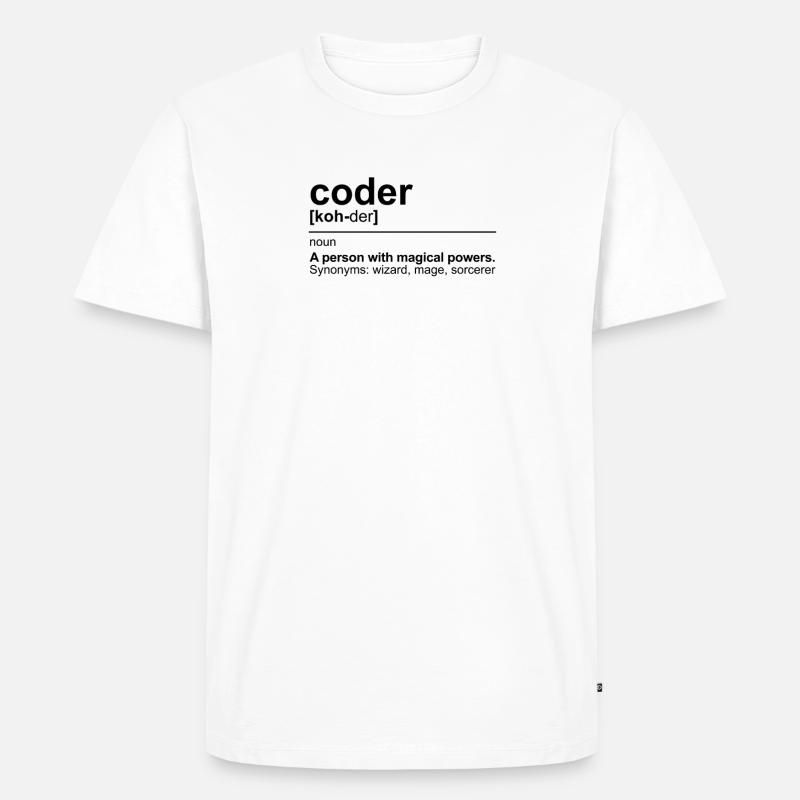 coder entwickler wörterbuch nerd programmierer - Männer Premium Bio T-Shirt - Weiß