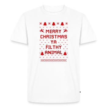Pull animal de Noël humoristique - T-shirt Premium bio Homme - blanc - Devant - Nico (187cm)