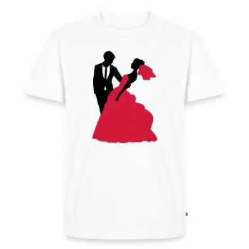 Mariage, Mariée, Le marié - T-shirt Premium bio Homme - blanc - Devant - Nico (187cm)